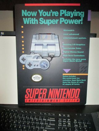 Nintendo Playing With Power Display Sign Very Rare Item