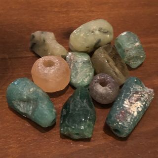 10 Authentic Ancient Roman Empire Glass Beads Artifacts Antiquities Old Bible