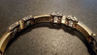 Rare Baraka 14k Yellow Gold and Carbon Fiber Bracelet 8.  5 