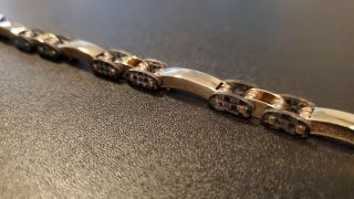 Rare Baraka 14k Yellow Gold and Carbon Fiber Bracelet 8.  5 