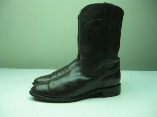 Vintage Justin Style 3162 Cowboy Western Brown Leather Roper Boots Us 8 D