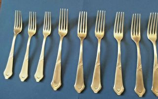 Set Of Posen Antique German Silverware - 9 Forks And 4 Knives