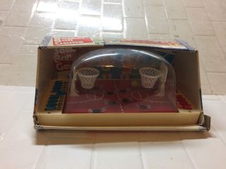 Vintage Blue - Box Basketball Game Push Button Table Top Game