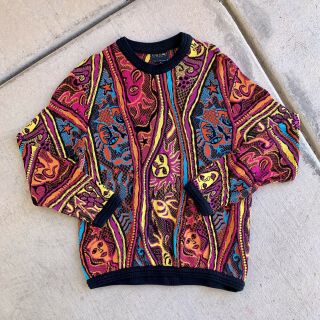 Rare Vtg Coogi Australia Multi Color Knit Sweater Mercerised Biggie Cosby 90s 3d