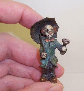 SMALL Vintage COLD PAINTED BRONZE Metal CLOWN Miniature Figure/Model CIRCUS 7