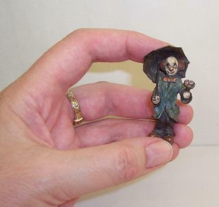 SMALL Vintage COLD PAINTED BRONZE Metal CLOWN Miniature Figure/Model CIRCUS 8