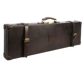 Tourbon Vintage Leather Shot Gun Case Take Down Rifle Case Hard Gun Cabinet Safe 4