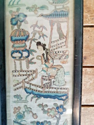2 Antique Hand Embroidered Japanese Silk Panels B3 3