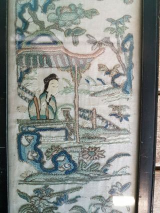 2 Antique Hand Embroidered Japanese Silk Panels B3 6