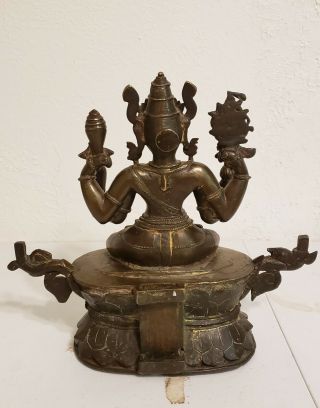 Large Antique Indian/Asian Hindu Bronze Vishnu/Buddha 18th Century 5