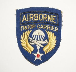 Airborne Troop Carrier Command Aaf Wool Felt Patch Theater Made Wwii P9527