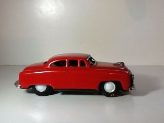 Vintage Japan Tin Friction 5 Inch Red Ford Sedan Very Good Cond