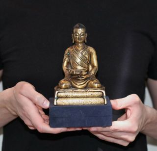 Antique Chinese Tibetan gilt bronze Buddha,  18th 19th century,  Qing Dynasty RARE 11