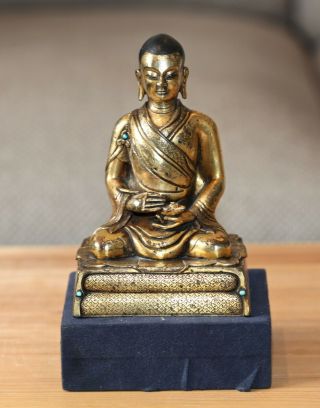 Antique Chinese Tibetan gilt bronze Buddha,  18th 19th century,  Qing Dynasty RARE 2