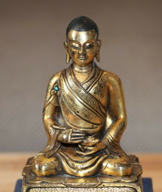 Antique Chinese Tibetan gilt bronze Buddha,  18th 19th century,  Qing Dynasty RARE 6