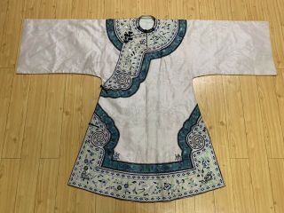 Antique Vintage Chinese Embroidered Mandarin Robe Dress Embroidery China