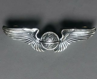 Ww2 Usaaf Sterling Navigator 3 " Wing W/ Silver Clutch Back Air Force