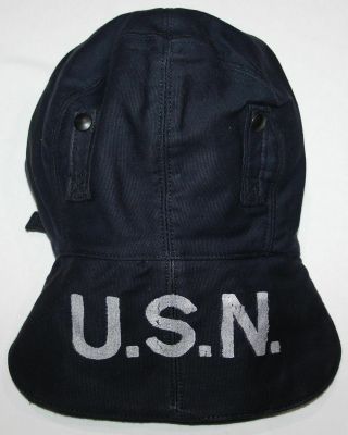 Unissued Early Wwii Usn,  U.  S.  Navy Blue N - 1 Deck Cap From Case,  7 1/4