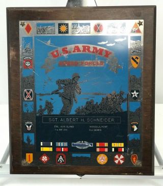 Wwii Us Army 7th Infantry Division Commemorative Named Soldiers Plaque