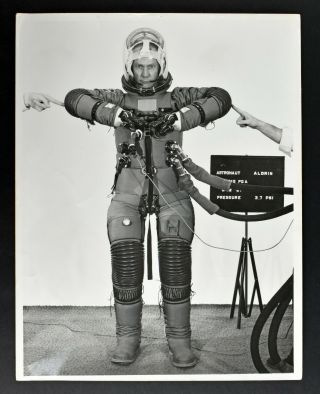 Three Vtg 1967 Photographs Buzz Aldrin Nasa Apollo 11 Space Suit Fitting Test