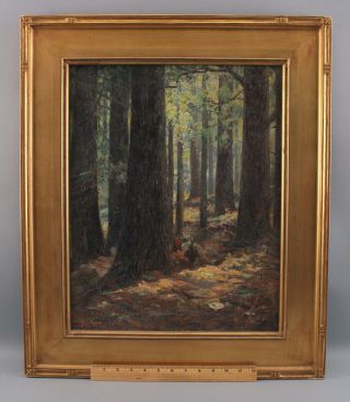 C1900 Antique Henrik Hillblom Wooded Landscape Impressionist Oil Painting Nr