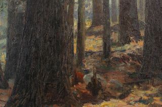 c1900 Antique HENRIK HILLBLOM Wooded Landscape Impressionist Oil Painting NR 4