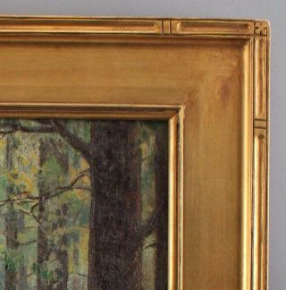 c1900 Antique HENRIK HILLBLOM Wooded Landscape Impressionist Oil Painting NR 7