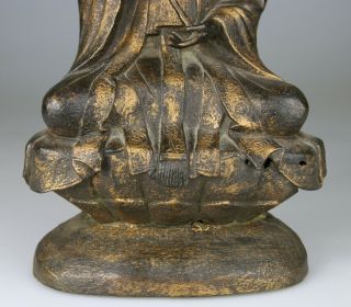 ANTIQUE HUGE CHINESE BRONZE BUDDHA STATUE CARVED GILT - MING 16TH 17TH C 7
