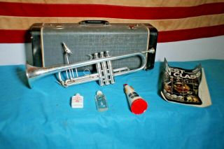1925 Vintage Buescher True Tone Lp A 10 - 22 Trumpet W/case,  Mute,  Mouth Piece,