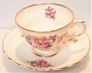Vintage Rosina Tea Cup And Saucer Bone China Made In England C