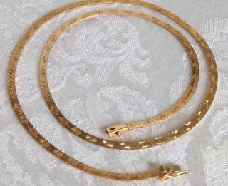 10.  3 G Vintage 18 " Solid 14 K Yellow Gold Unisex Flat Link Chain Necklace