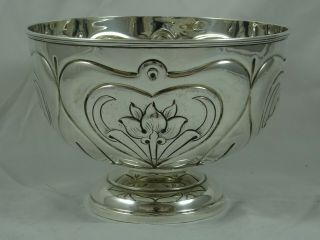 Attractive Art Nouvou,  Solid Silver Rose Bowl,  1905,  379gm