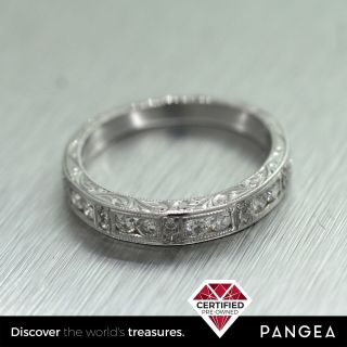Vintage Authentic Kirk Kara 18k 750 Ornate Diamond Wedding Ring.  33ctw