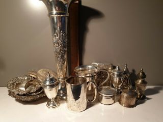 Joblot Of Hallmarked Sterling Silver Items,  Scrap.  Total Silver 603g.