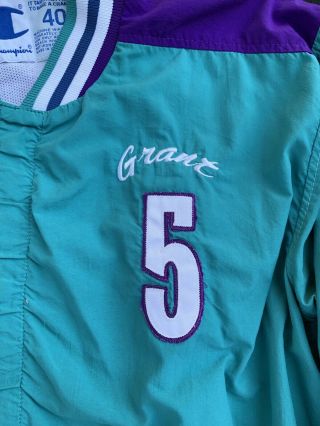 Charlotte Hornets Greg Grant Game Worn Warm Up Jacket 1991 NBA Champion Vintage 3
