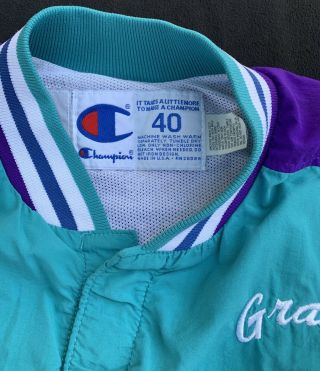 Charlotte Hornets Greg Grant Game Worn Warm Up Jacket 1991 NBA Champion Vintage 4