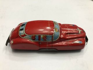 Vintage Small Tin Litho Toy Car Made In Japan Red Coupe