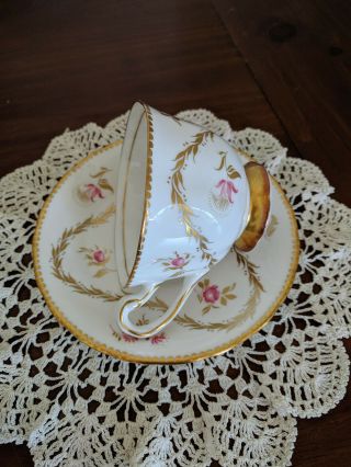 Vintage Royal Chelsea Pink and Gold Fine Bone China England Tea Cup & Saucer 4