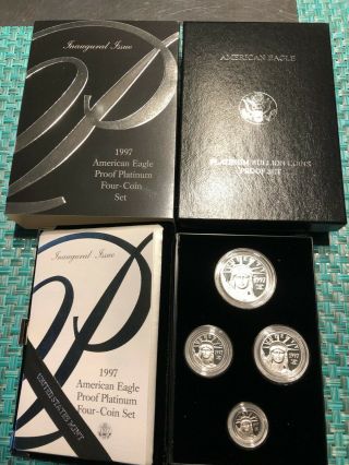 Very Rare - 1997 - W American Eagle Proof Platinum Four Coin Set Inaugural Issue