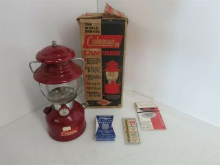 Vintage Coleman 200a195 Red Lantern Iob With Extra Mantles