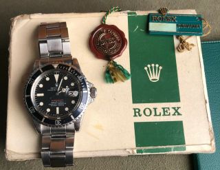 Vintage Rolex RED Submariner 1680 from 1970 Sub Rare PUNCHED PAPERS NR 2