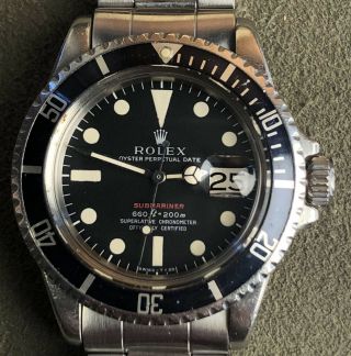 Vintage Rolex RED Submariner 1680 from 1970 Sub Rare PUNCHED PAPERS NR 4