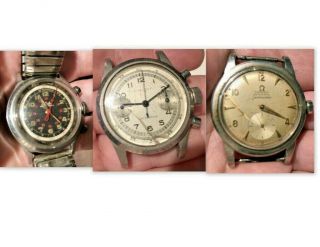 Vintage Men ' s Gallet Chronograph WaterProof S/S Watch 75436 FOR REPAIR 9