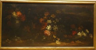 Huge 18th 19th Century Dutch Italian Old Master Still Life Flowers Antique Oil