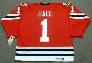 GLENN HALL Chicago Blackhawks 1963 CCM Vintage NHL Away Hockey Jersey 2