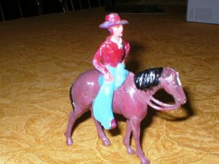Lead Or Medal Manoil Cowboy And Brown Horse 3