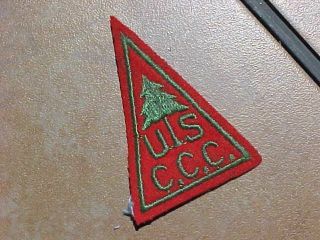 Wwii Era Ccc Patch Red With Tree