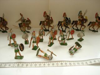 Vintage Lead Roman Soldiers,  6 On Horseback Plus 12 Others
