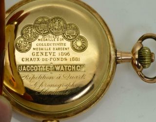 Imperial Russian 122g 14k gold&enamel JWC Repeater watch.  Portrait of Empress 7