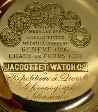 Imperial Russian 122g 14k gold&enamel JWC Repeater watch.  Portrait of Empress 8